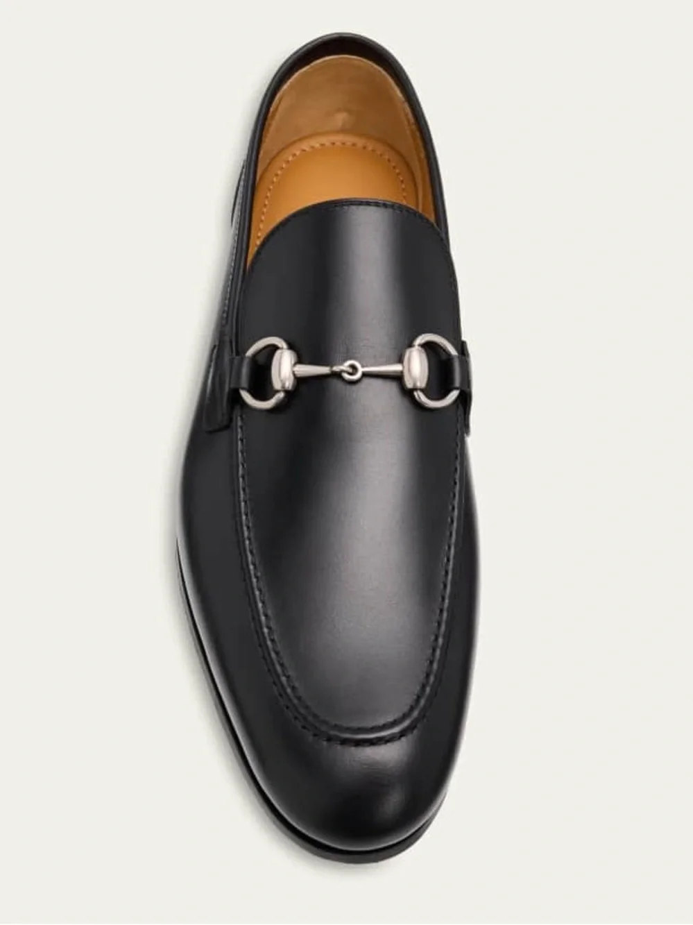 Gucci Men's Jordaan Moccasin Leather Bit Loafers in Black NWOB